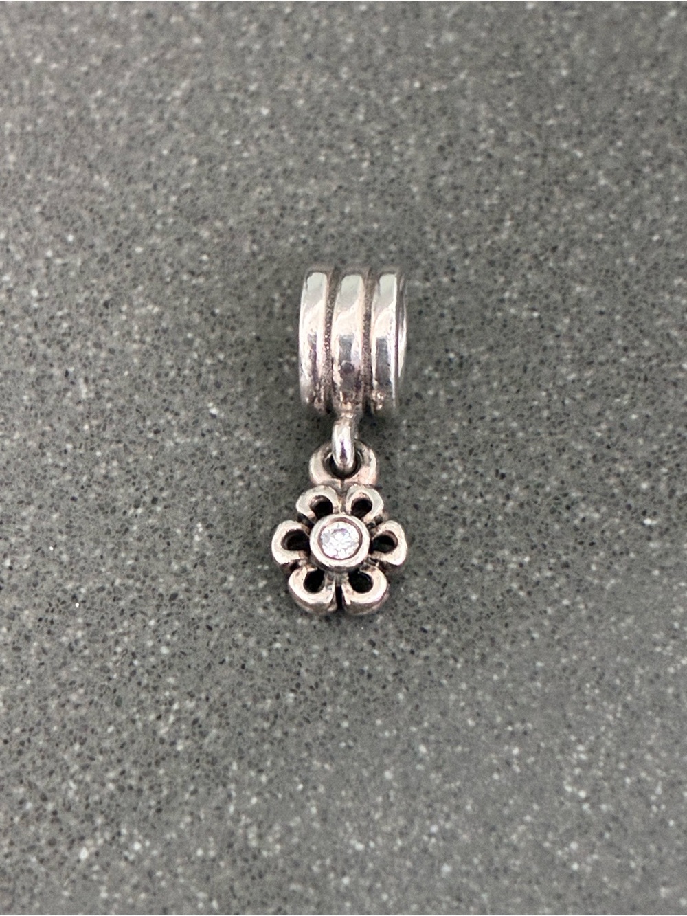 Pandora Sterling Silver Flower Dangle Charm - Retired